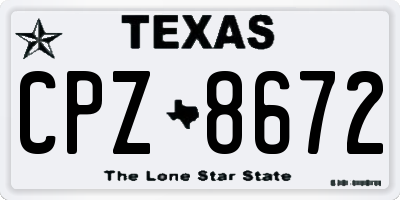 TX license plate CPZ8672