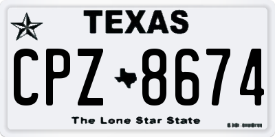 TX license plate CPZ8674