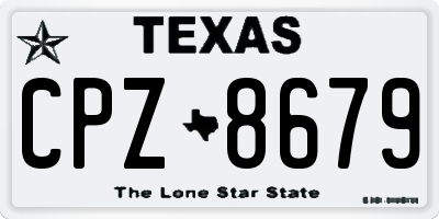 TX license plate CPZ8679
