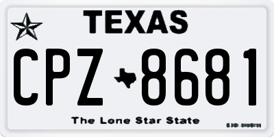 TX license plate CPZ8681