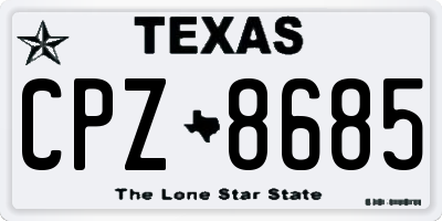 TX license plate CPZ8685