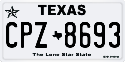 TX license plate CPZ8693