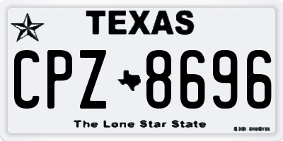 TX license plate CPZ8696