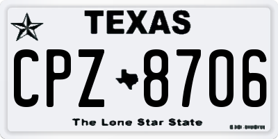 TX license plate CPZ8706