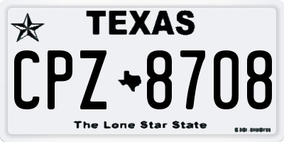 TX license plate CPZ8708
