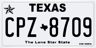 TX license plate CPZ8709