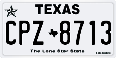 TX license plate CPZ8713