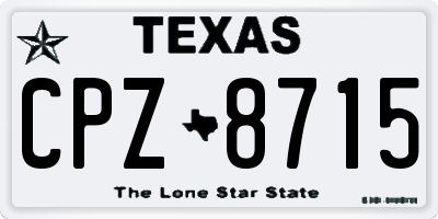 TX license plate CPZ8715