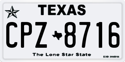 TX license plate CPZ8716