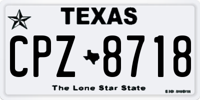 TX license plate CPZ8718