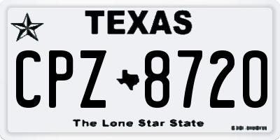 TX license plate CPZ8720