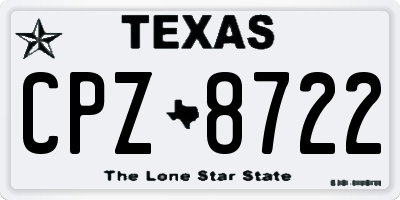 TX license plate CPZ8722