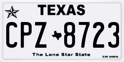 TX license plate CPZ8723