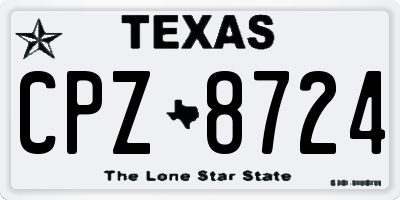 TX license plate CPZ8724