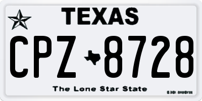 TX license plate CPZ8728