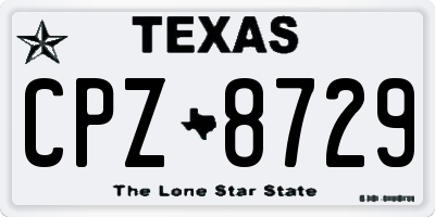 TX license plate CPZ8729