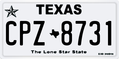 TX license plate CPZ8731