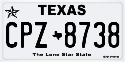 TX license plate CPZ8738
