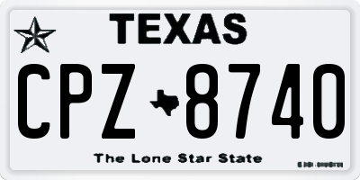 TX license plate CPZ8740