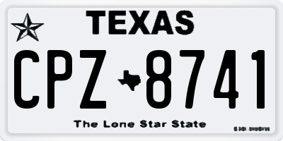 TX license plate CPZ8741