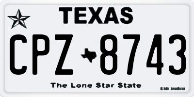 TX license plate CPZ8743