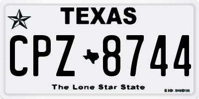 TX license plate CPZ8744