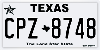 TX license plate CPZ8748