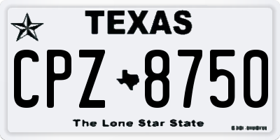 TX license plate CPZ8750