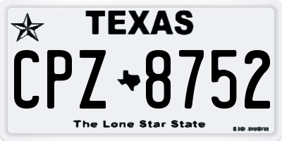 TX license plate CPZ8752