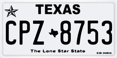 TX license plate CPZ8753
