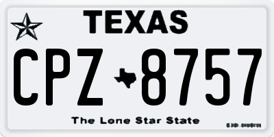 TX license plate CPZ8757