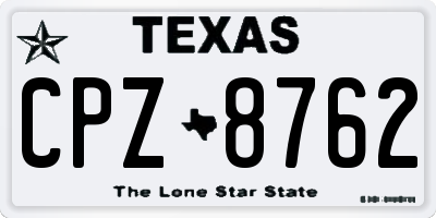 TX license plate CPZ8762