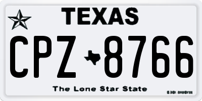 TX license plate CPZ8766