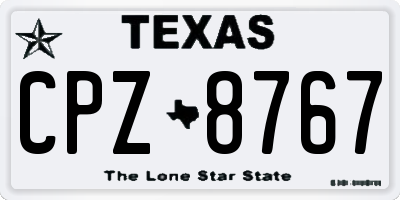 TX license plate CPZ8767