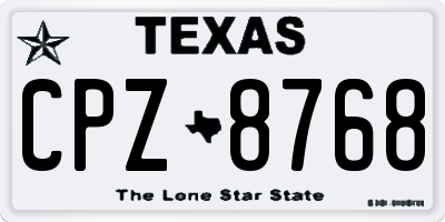 TX license plate CPZ8768