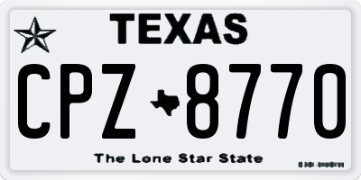 TX license plate CPZ8770