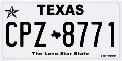 TX license plate CPZ8771