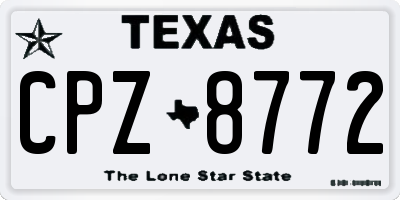 TX license plate CPZ8772