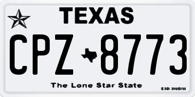 TX license plate CPZ8773