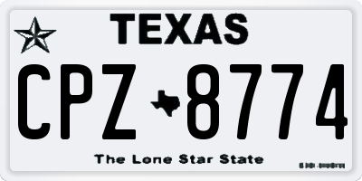TX license plate CPZ8774