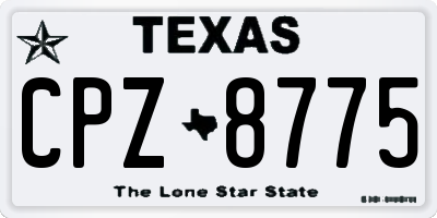TX license plate CPZ8775