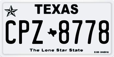 TX license plate CPZ8778