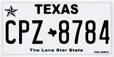 TX license plate CPZ8784