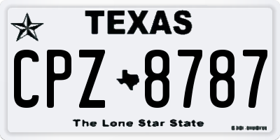 TX license plate CPZ8787