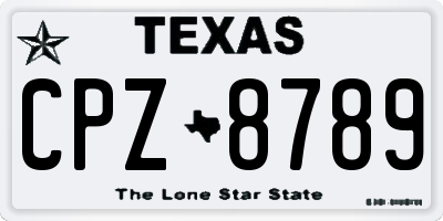 TX license plate CPZ8789