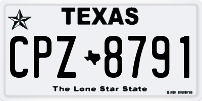 TX license plate CPZ8791
