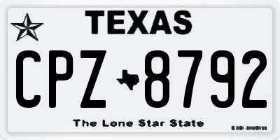 TX license plate CPZ8792