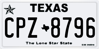 TX license plate CPZ8796