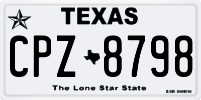 TX license plate CPZ8798