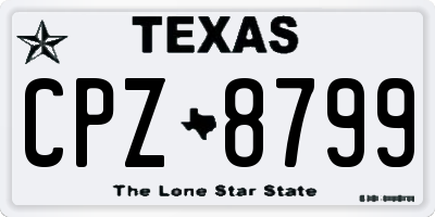 TX license plate CPZ8799